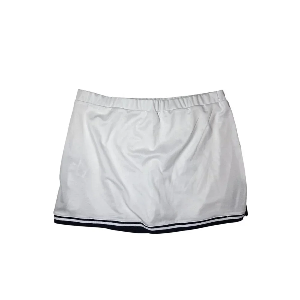 Nanette Lepore Play Tennis Golf Skorts White W Black Stripes Mini L/XL‎ NWT